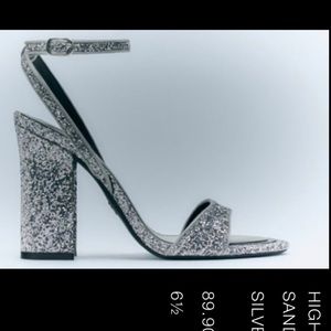 Zara Metallic Glitter heels